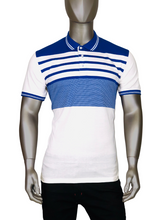 White & Blue Stripes Polo